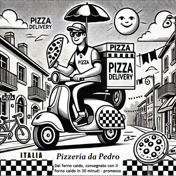 lidX nell'app stampa ricevuta pubblicità con pubblicità consegna pizza