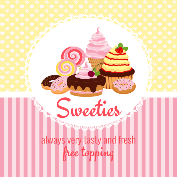 Pubblicità nella schermata iniziale dell'app lidX con cupcake e guarnizioni gratuite